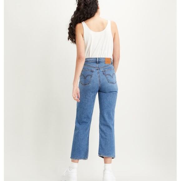 Levi's Ribcage Straight Women's Ankle Jeans in At The Ready Medium Wash Sz 24 - Picture 8 of 14